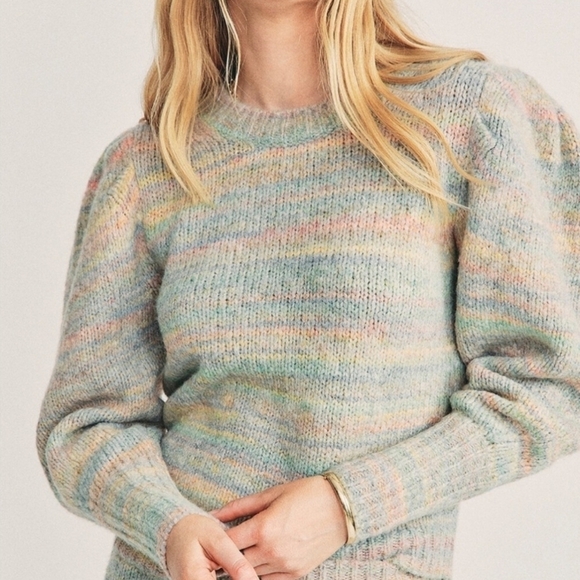 LoveShackFancy Aquarius Wool Blend Rainbow Sweater - Picture 4 of 14